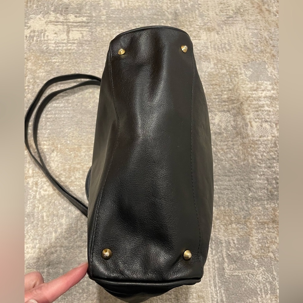 Genuine Leather Hand Made in Italy Black Shoulder Handbag Purse Bag - Picture 7 of 11